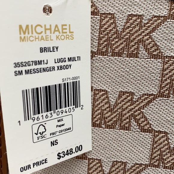 MICHAEL KORS Briley Small Logo Messenger Xbody Bag LUGGAGE MULTI COLOR - Picture 6 of 16